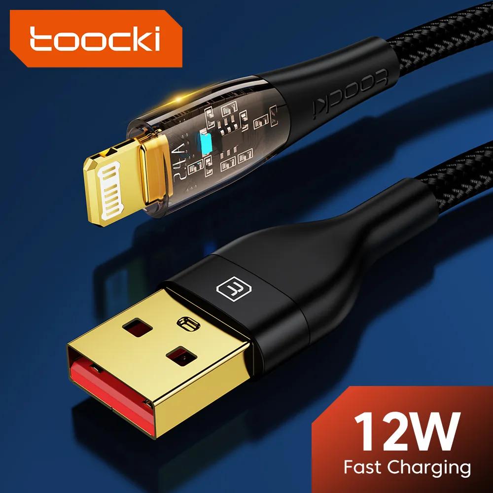 Toocki-아이폰용 USB 케이블, 아이폰 14 13 12 11 프로 맥스 XS XR X SE 8 7 6S 6 플러스, 고속 충전용 라이트닝 케이블